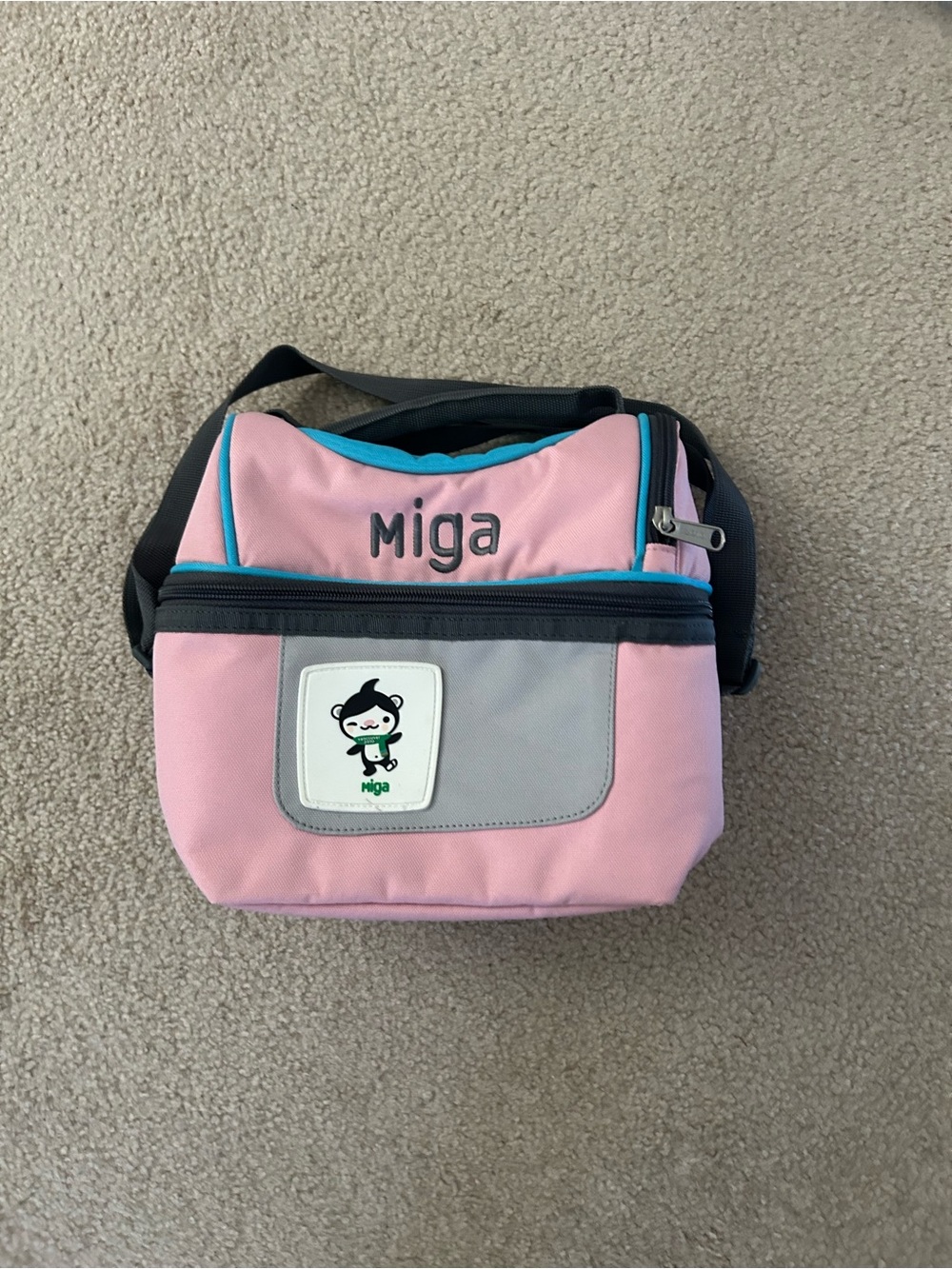 Miga Pink & Gray Insulated Lunch Bag